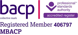 BACP logo, indicating Abby Harman’s membership in the British Association for Counselling and Psychotherapy, underscoring her adherence to professional and ethical standards.